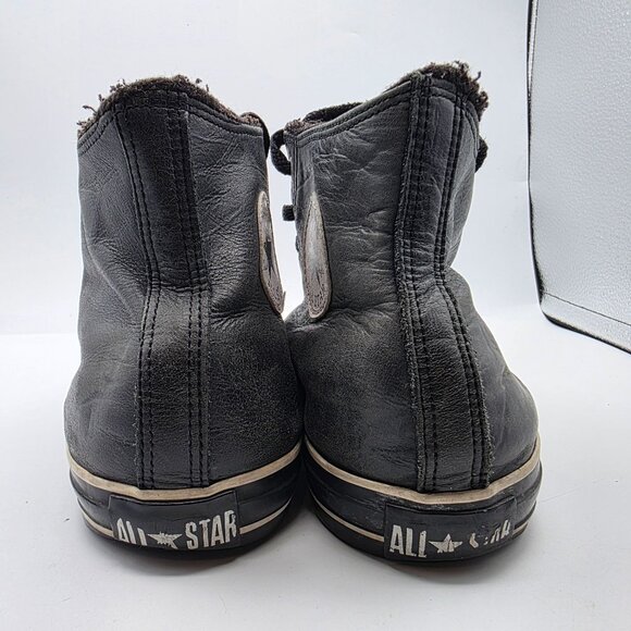 Converse All Star Leather Hi Top Mens Size 11 Black Casual Sneakers Athletic - Picture 4 of 15